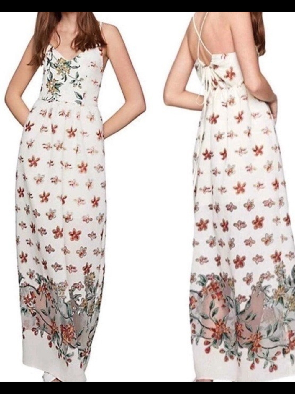 🤍 BCBGeneration White Floral Burnout Maxi Dress 🤍